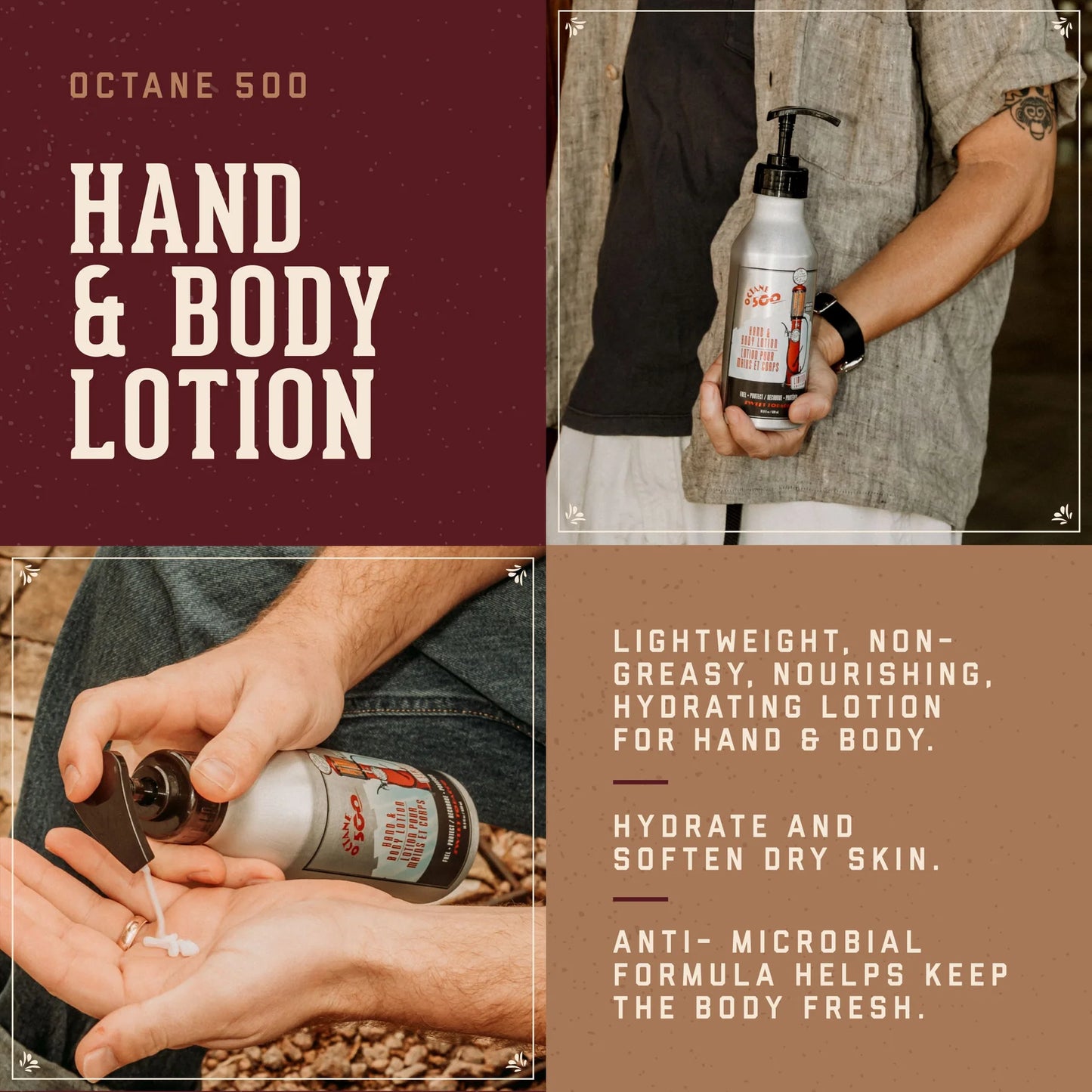 18.21 Octane 500 Hand and Body Lotion 16.9oz