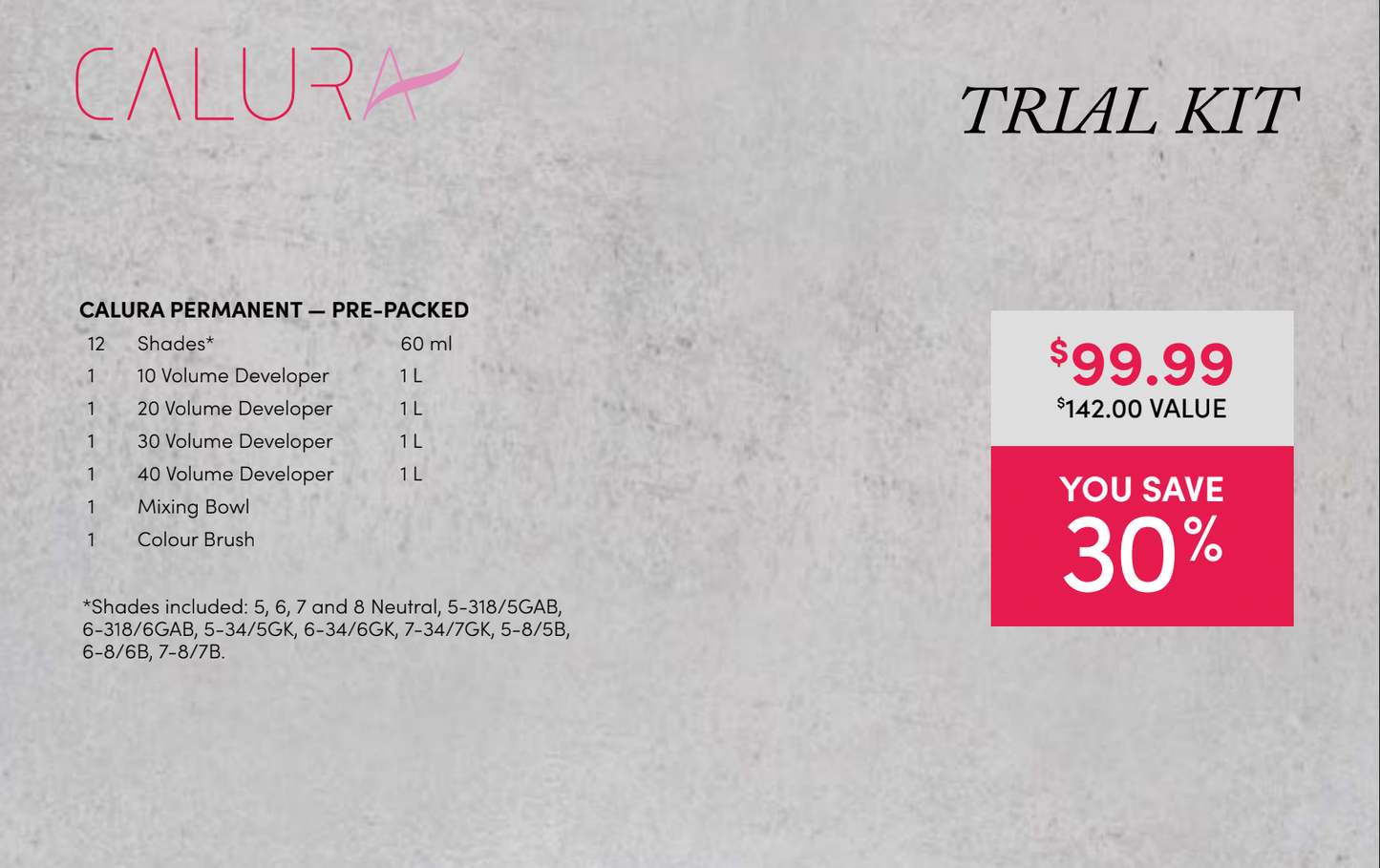 Calura Permanent Colour Trial Kit- Intro Small