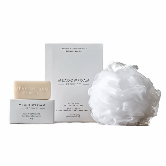 Meadowfoam Soap & Pouf Set