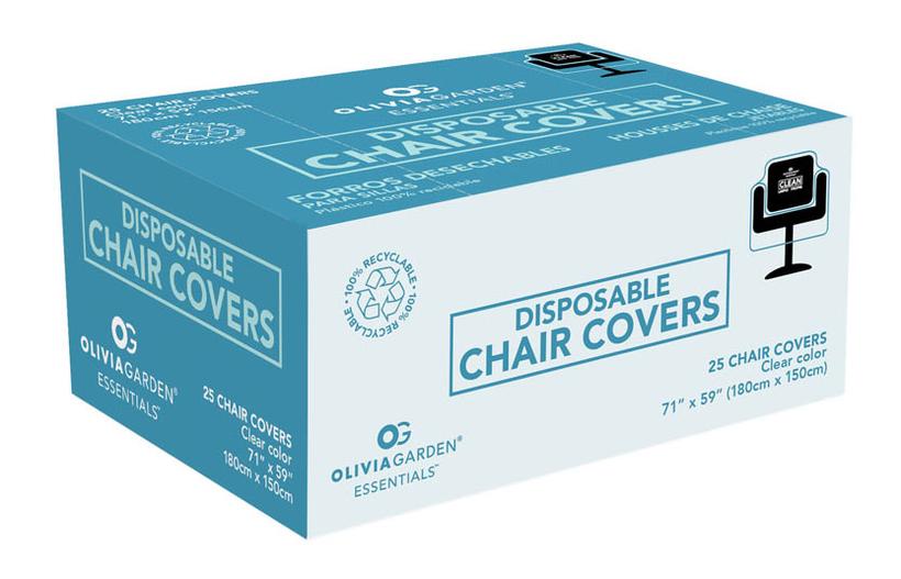 Olivia Garden Essentials Clear Disposable Chair Covers 25 PK - Tru Beauty Salon Services