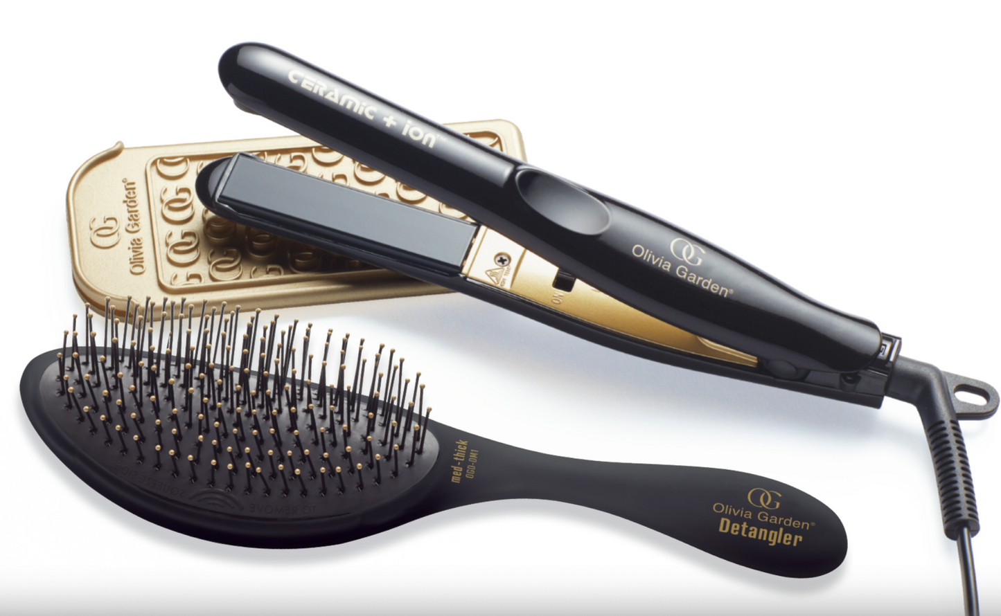 Olivia Garden Travel Flat Iron W/Silicone Heat Mat and FREE Detangling Brush - Tru Beauty Salon Services