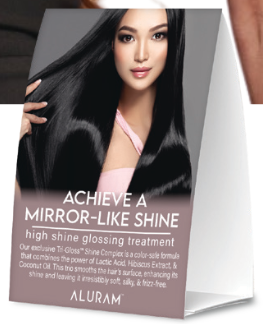 Aluram High Shine Glossing Treatment Tent Card