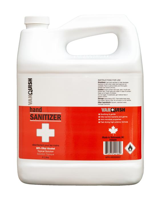 Vanquish Hand Sanitizer 4L (Commercial Jug) - Tru Beauty Salon Services